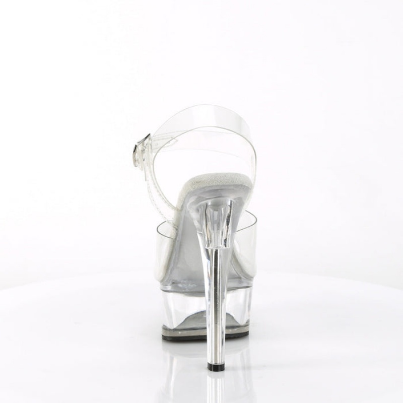 Pleaser Gleam-608 Sandaler Dame Clear | 052-QREYUX