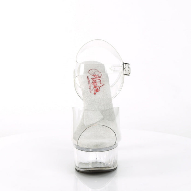 Pleaser Gleam-608 Sandaler Dame Clear | 052-QREYUX