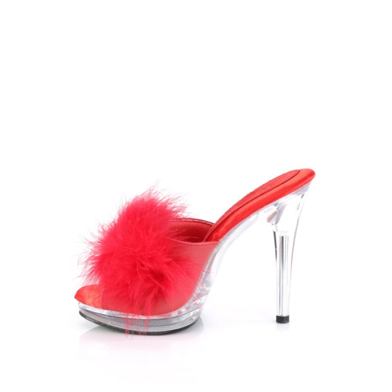 Pleaser Glory-501F-8 Badesandaler Dame Rød | 897-FMHIKT