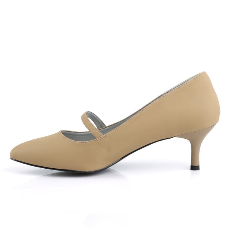 Pleaser Kitten-03 Pumps Dame Beige | 976-ZPBGSK