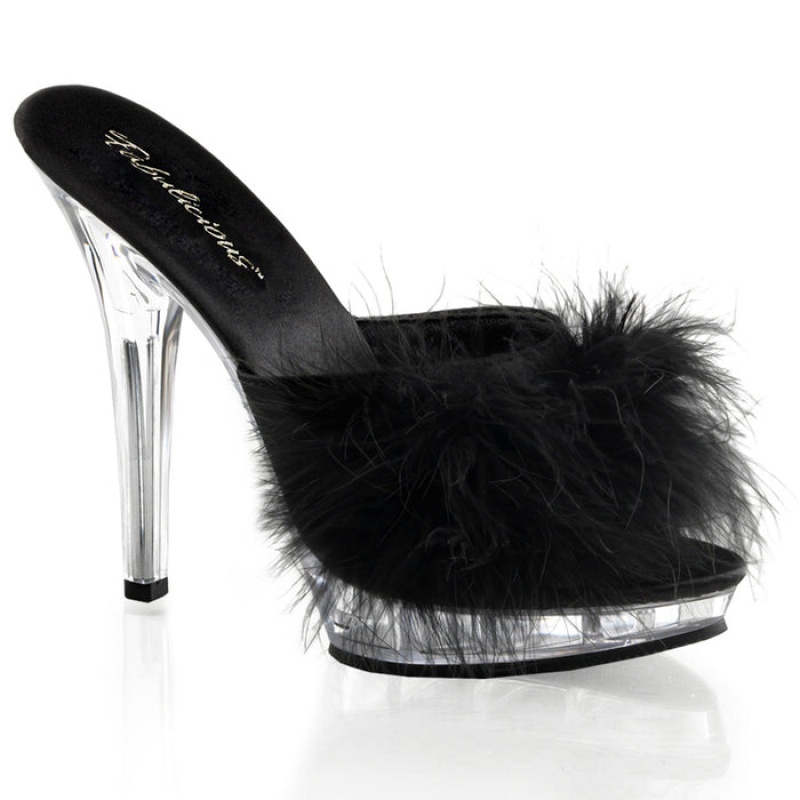 Pleaser Lip-101-8 Badesandaler Dame Svarte | 927-WJNMTI