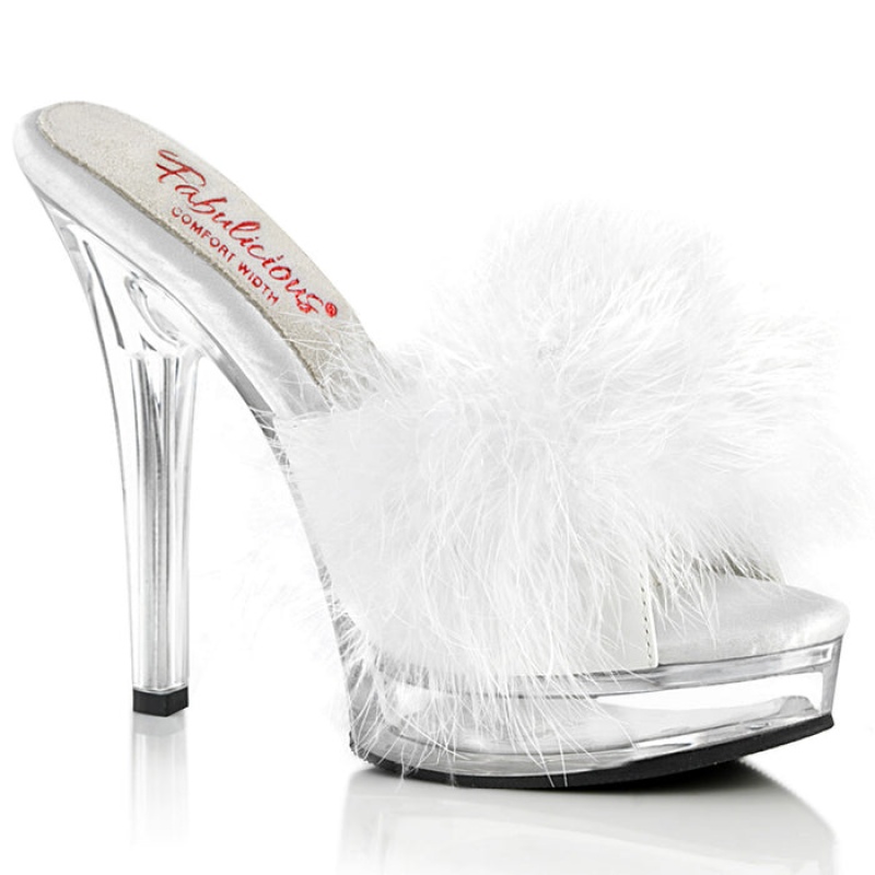 Pleaser Majesty-501F-8 Badesandaler Dame Hvite | 673-SIYPKM