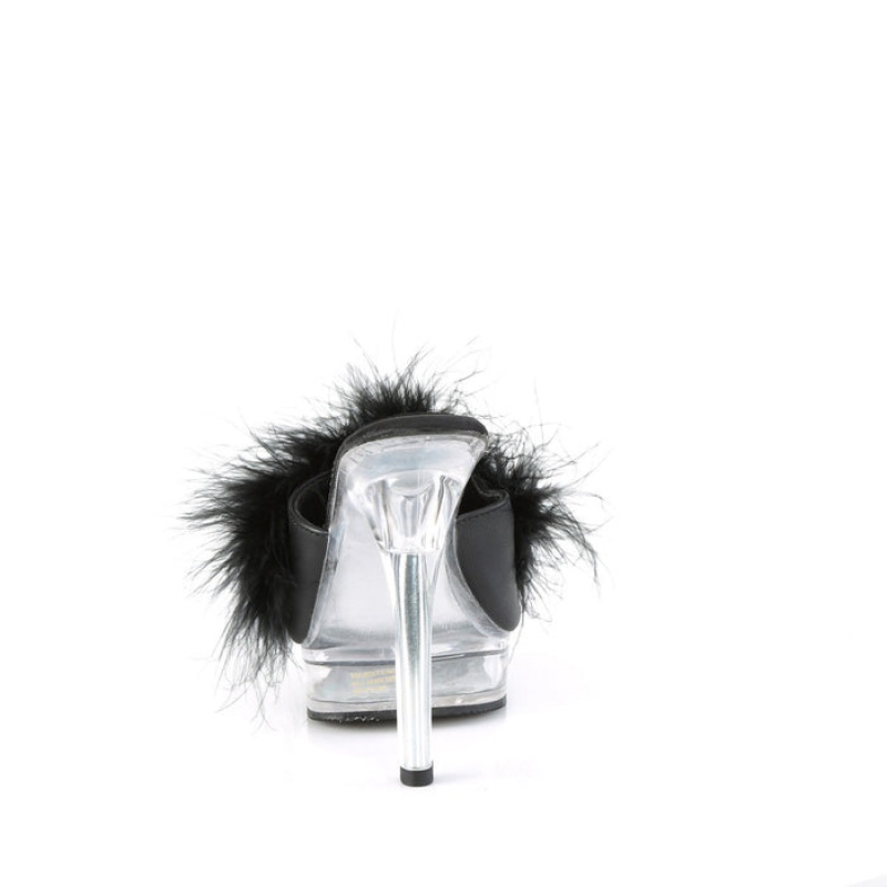 Pleaser Majesty-501F-8 Badesandaler Dame Svarte | 897-JRIMXZ