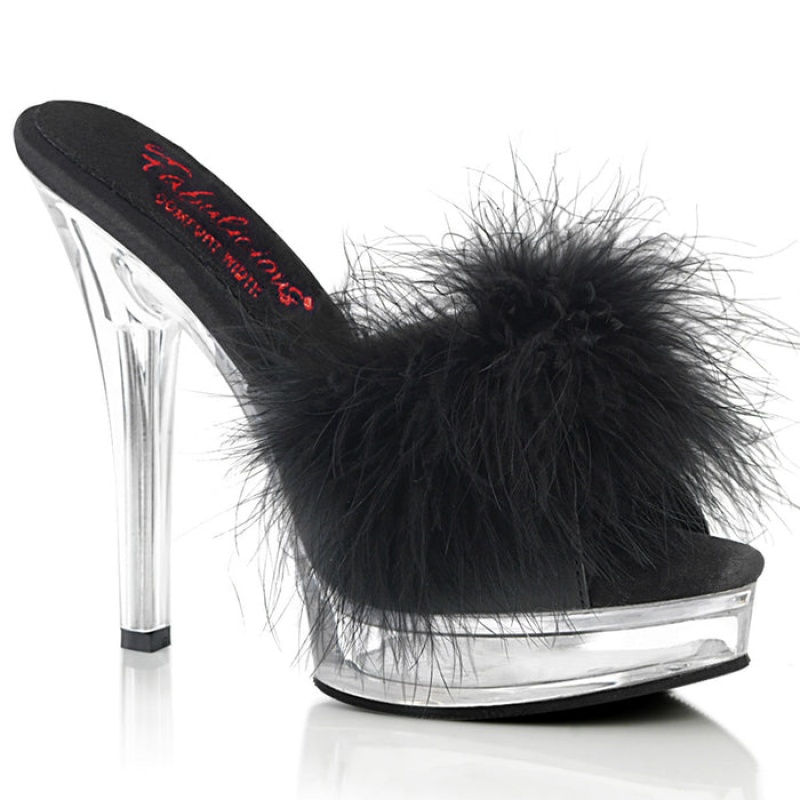 Pleaser Majesty-501F-8 Badesandaler Dame Svarte | 897-JRIMXZ