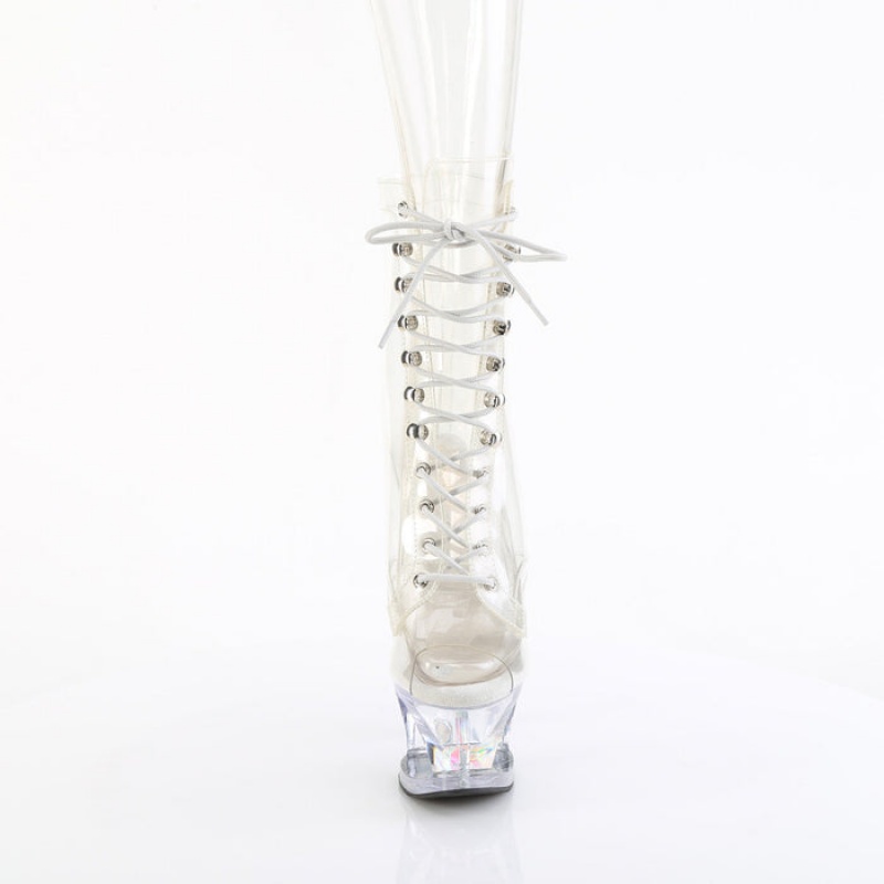 Pleaser Moon-1021C-DIA T-Straps Dame Clear | 658-BXYVJM