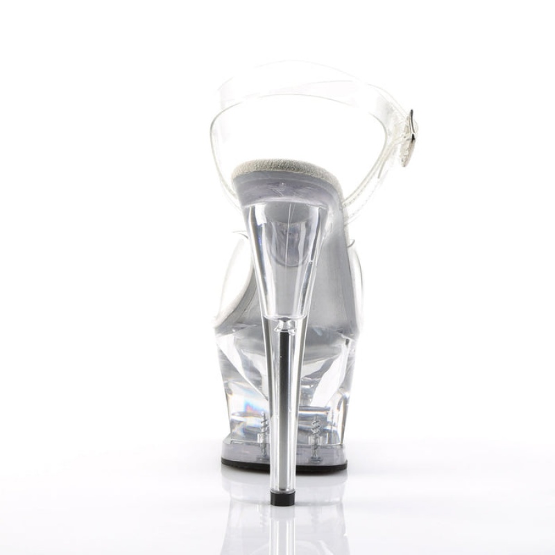 Pleaser Moon-708 Sandaler Dame Clear | 385-RQAZTN