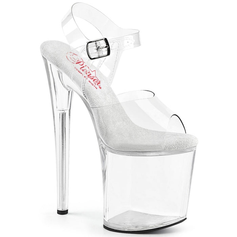 Pleaser Naughty-808 Sandaler Dame Clear | 680-WHVMBQ