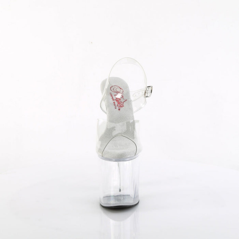 Pleaser Naughty-808 Sandaler Dame Clear | 680-WHVMBQ