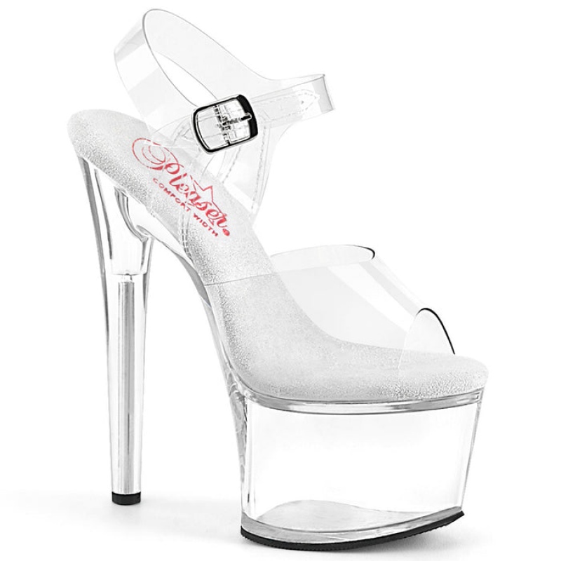 Pleaser Passion-708 Sandaler Dame Clear | 952-ZASKYL