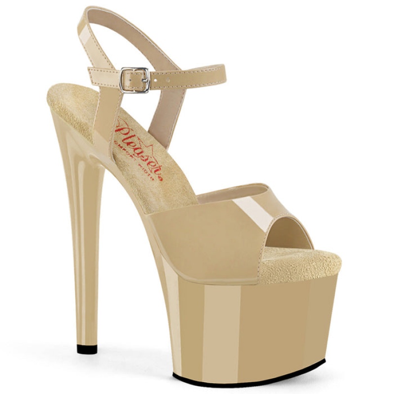 Pleaser Passion-709 Sandaler Dame Beige | 583-NASOHP