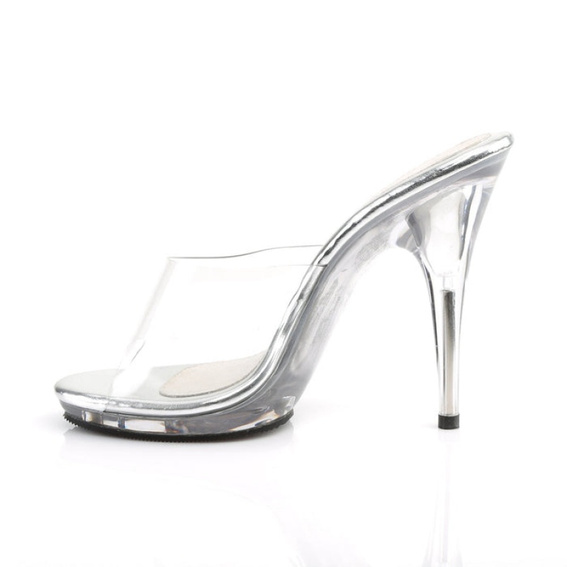 Pleaser Poise-501 Badesandaler Dame Clear | 319-YUXMEK