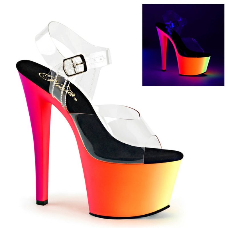 Pleaser Rainbow-308UV Sandaler Dame Multicolor | 742-ARYQUD