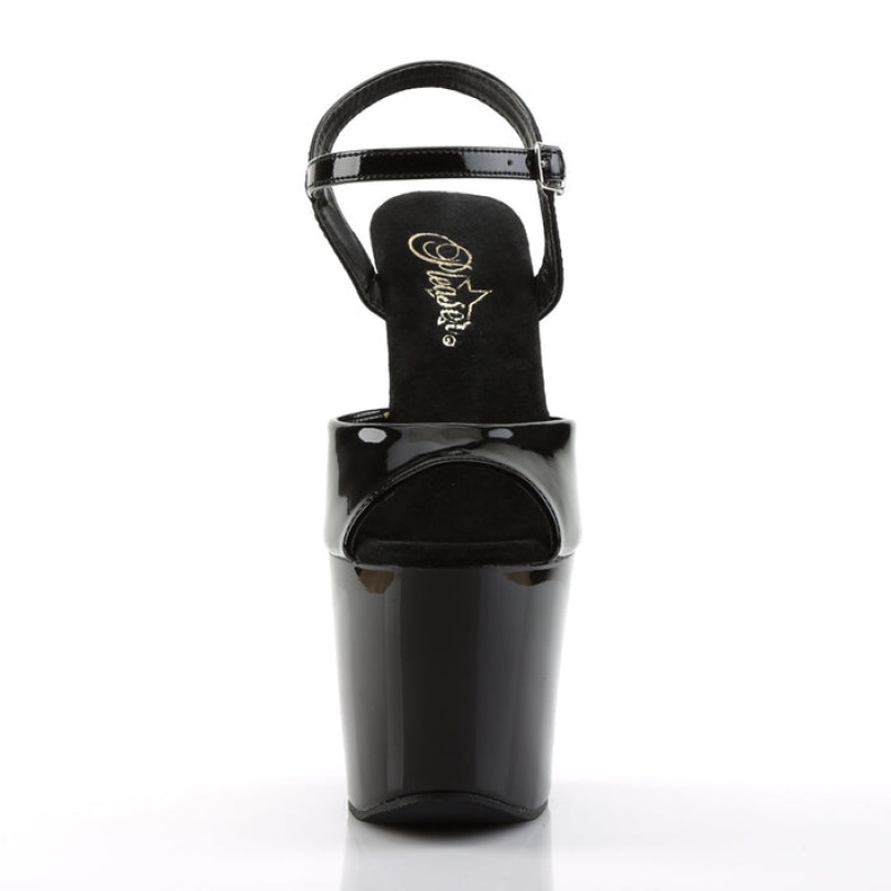 Pleaser Revolver-709 Sandaler Dame Svarte | 108-ULNDEQ