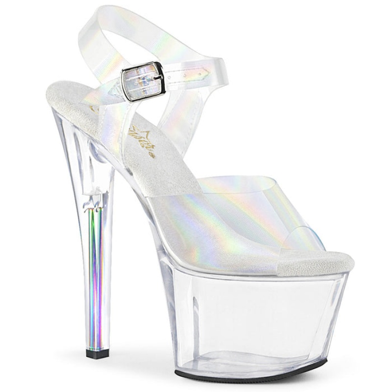 Pleaser Sky-308N-RBH Sandaler Dame Clear | 091-BRDJZH