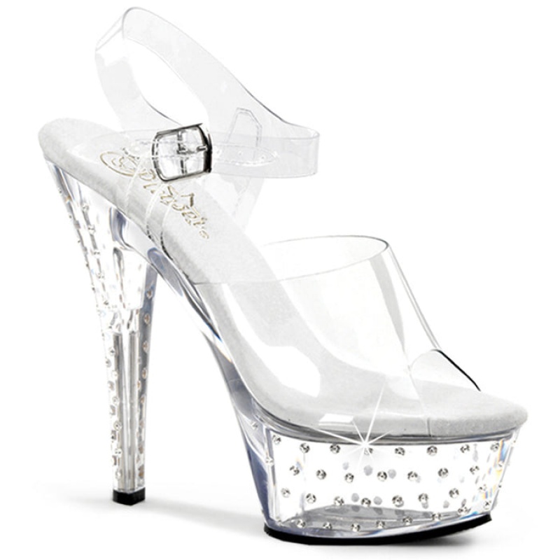 Pleaser Stardust-608 Sandaler Dame Clear | 704-LDZCUR