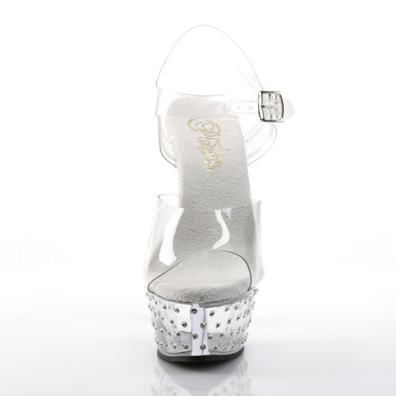 Pleaser Stardust-608 Sandaler Dame Clear | 704-LDZCUR