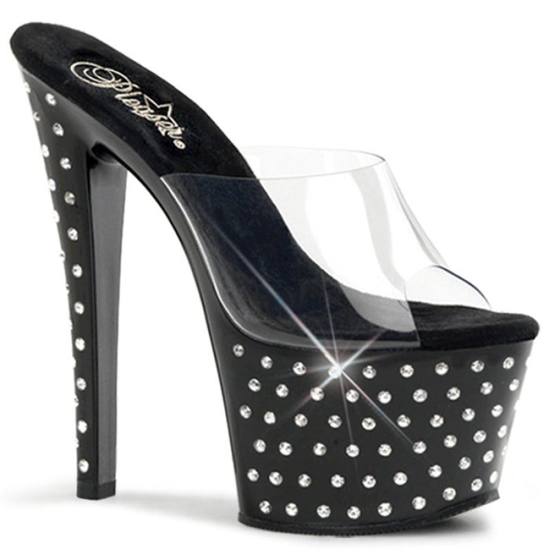 Pleaser Stardust-701 Badesandaler Dame Svarte | 235-HOEJVB