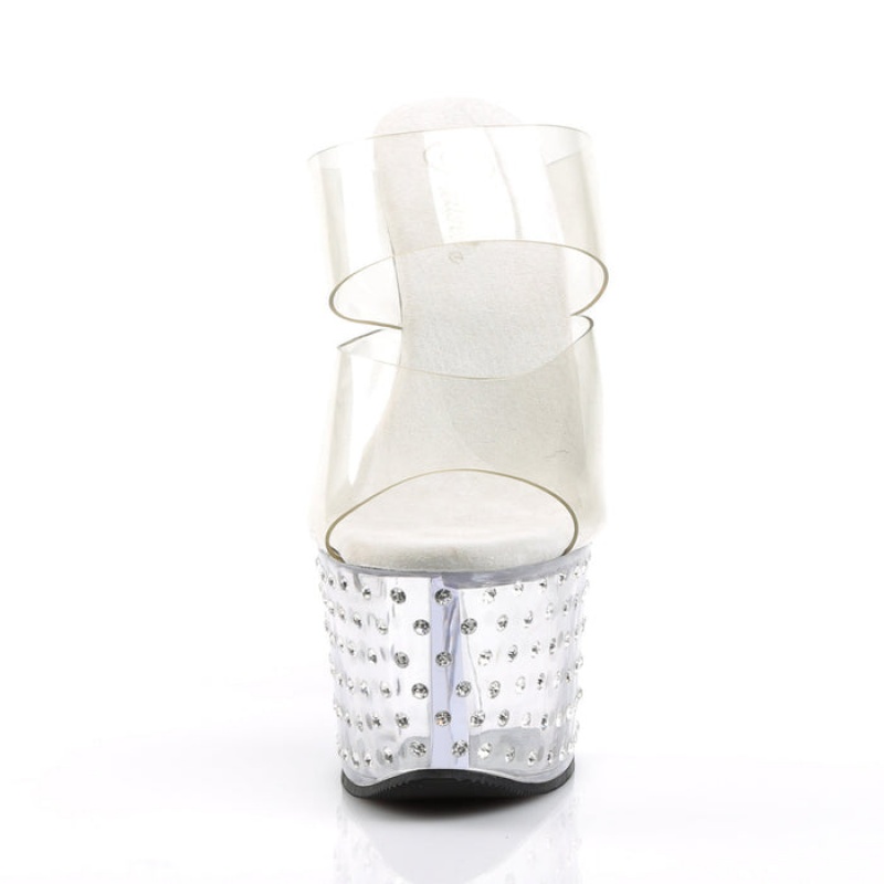 Pleaser Stardust-702 Badesandaler Dame Clear | 678-IQBXCU