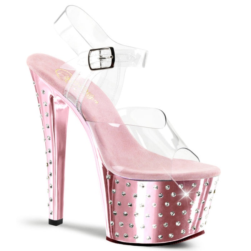 Pleaser Stardust-708 Sandaler Dame Rosa | 450-DGQEJU