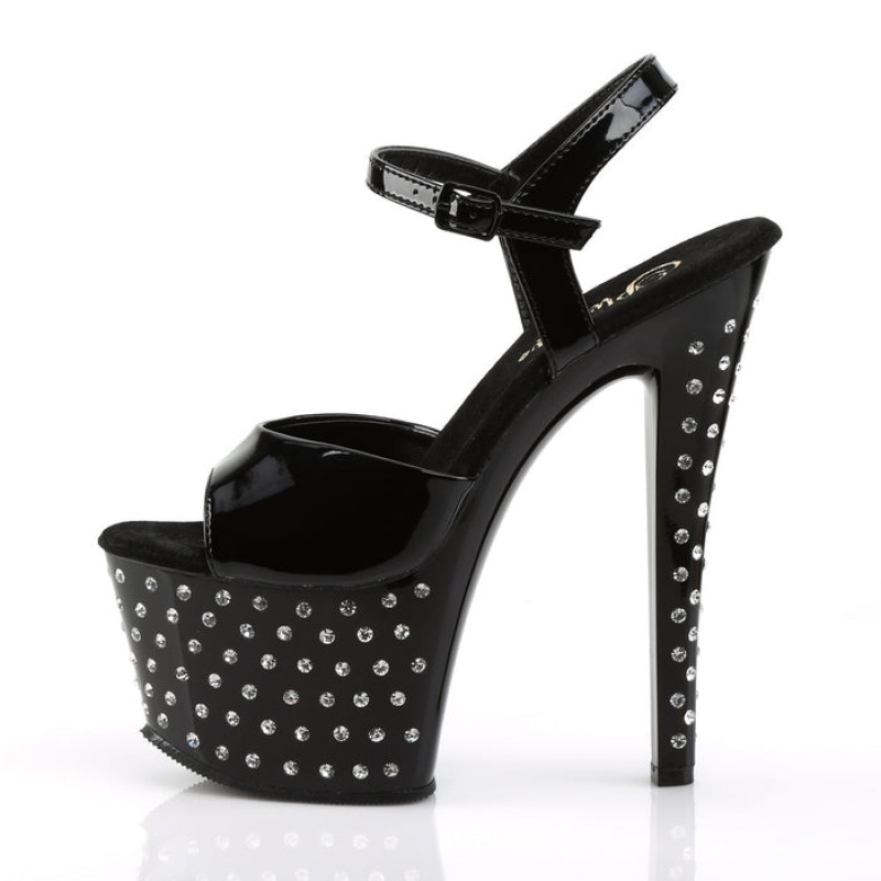 Pleaser Stardust-709 Sandaler Dame Svarte | 634-PHLAUX