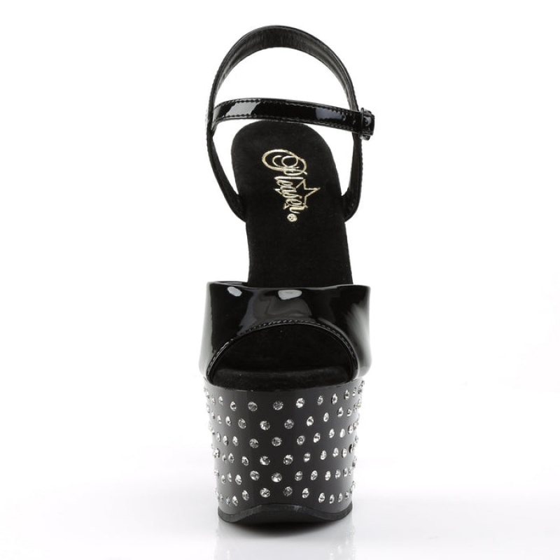 Pleaser Stardust-709 Sandaler Dame Svarte | 634-PHLAUX