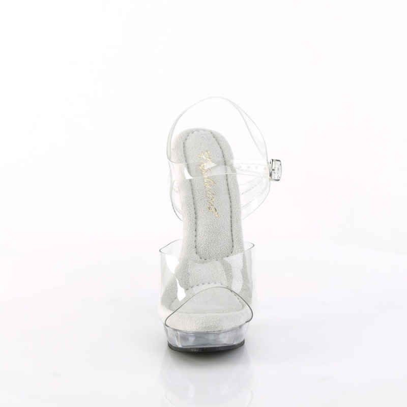 Pleaser Sultry-608 Sandaler Dame Clear | 632-SCWHJR