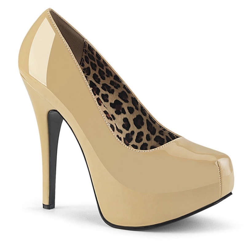 Pleaser Teeze-06W Pumps Dame Beige | 345-KLOTHA