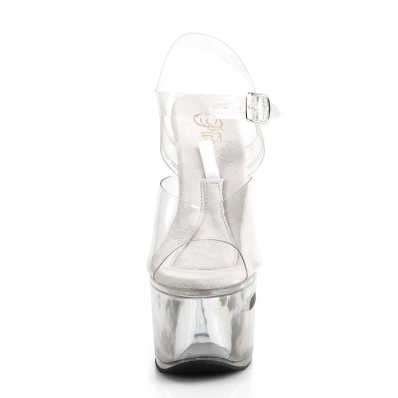 Pleaser Tipjar-708-2 Badesandaler Dame Clear | 971-ELZVQF