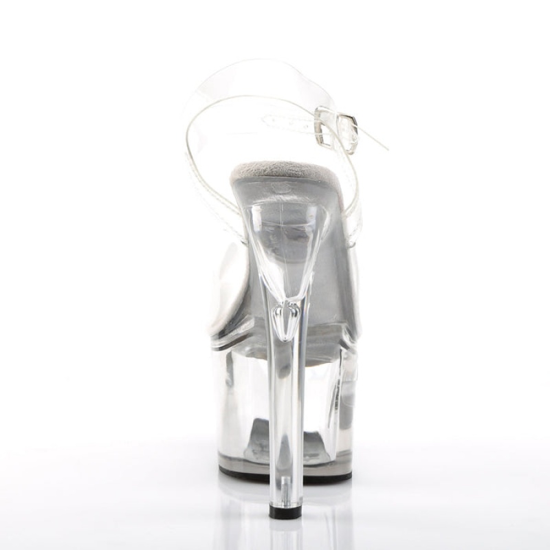 Pleaser Tipjar-708-5 Badesandaler Dame Clear | 784-FCABUQ