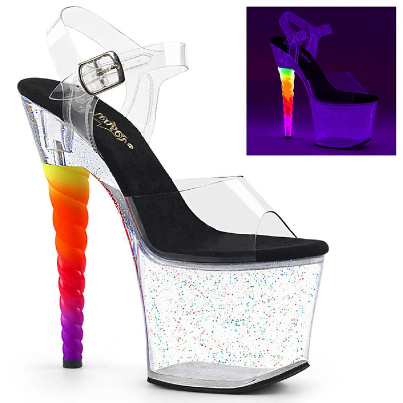 Pleaser Unicorn-708MG Sandaler Dame Clear | 217-DNIHCQ