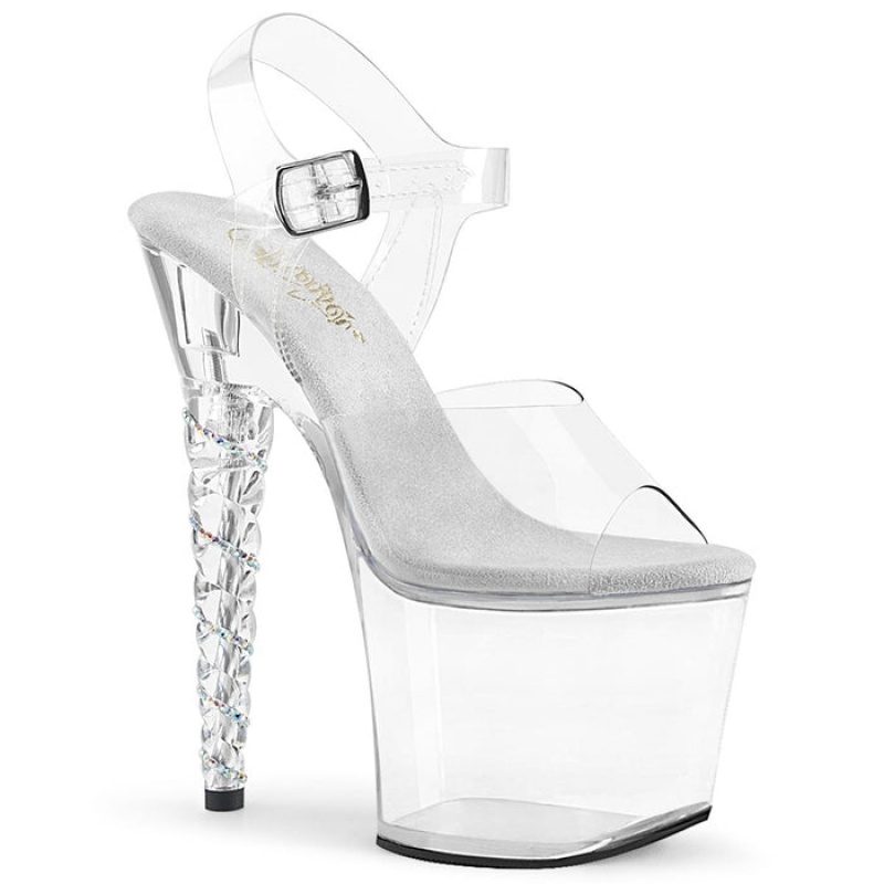 Pleaser Unicorn-708RSH Sandaler Dame Clear | 519-QVKUHG