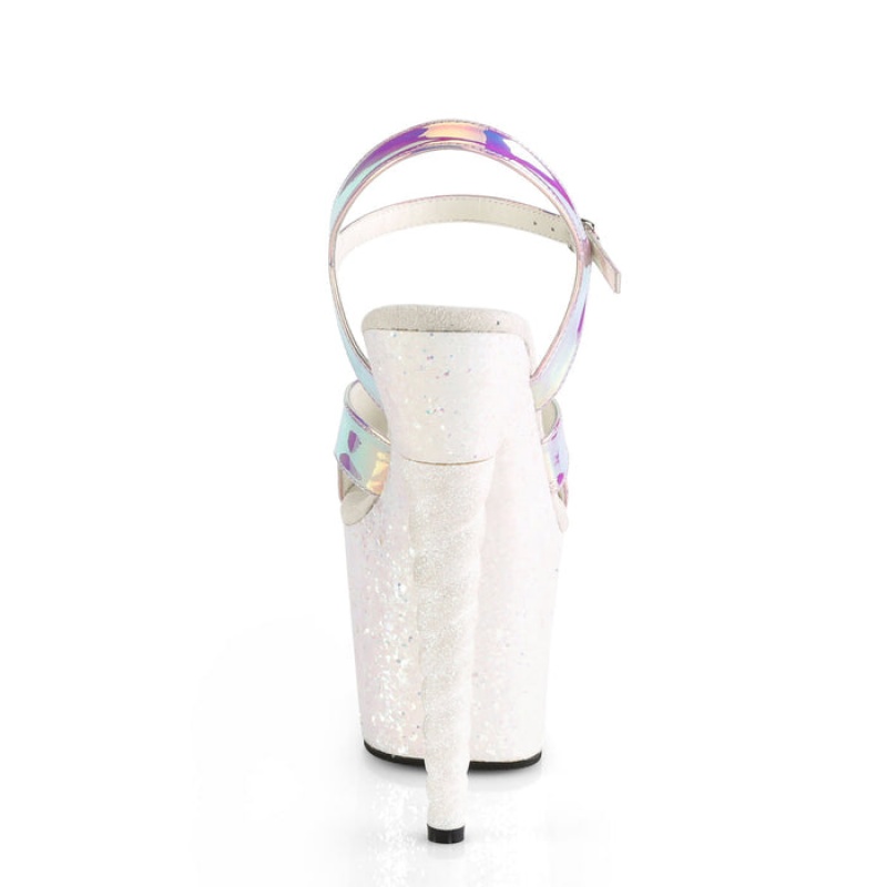 Pleaser Unicorn-711LG Sandaler Dame Lilla Hvite | 935-HWJCGR