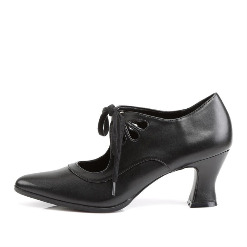 Pleaser Victorian-03 Pumps Dame Svarte | 068-PXVCEJ