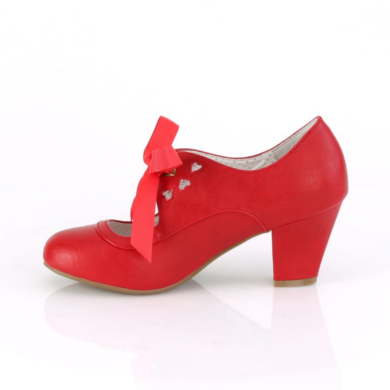 Pleaser Wiggle-32 Pumps Dame Rød | 476-RVAHNL