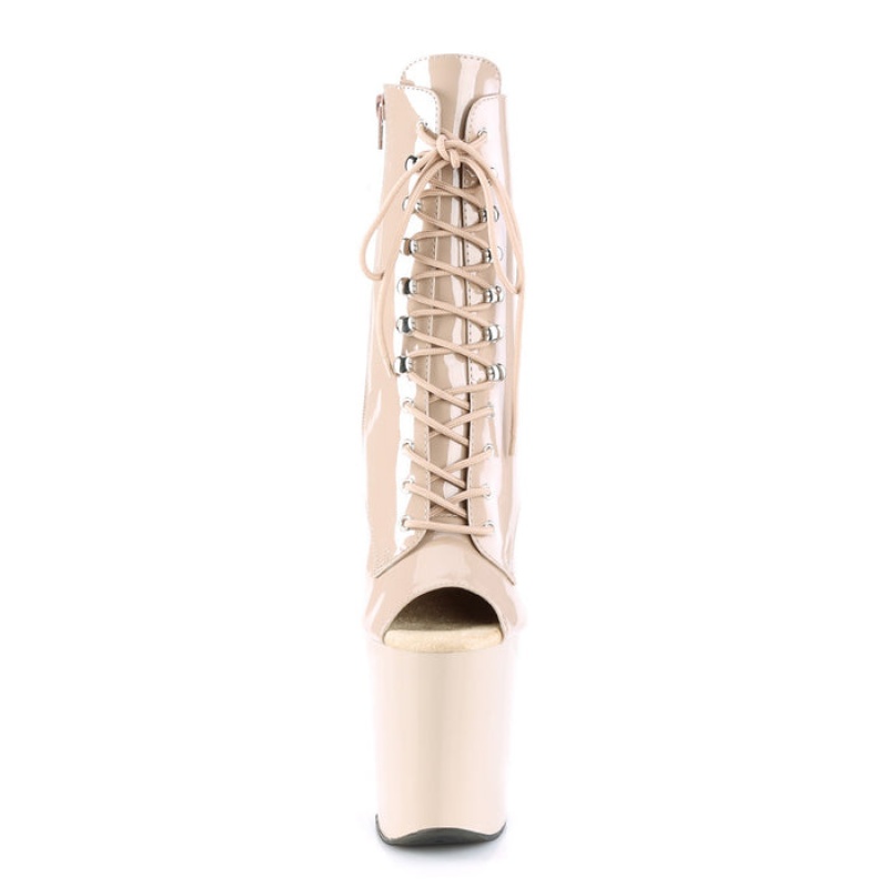 Pleaser Xtreme-1021 Støvler Dame Beige | 931-HNDKLV