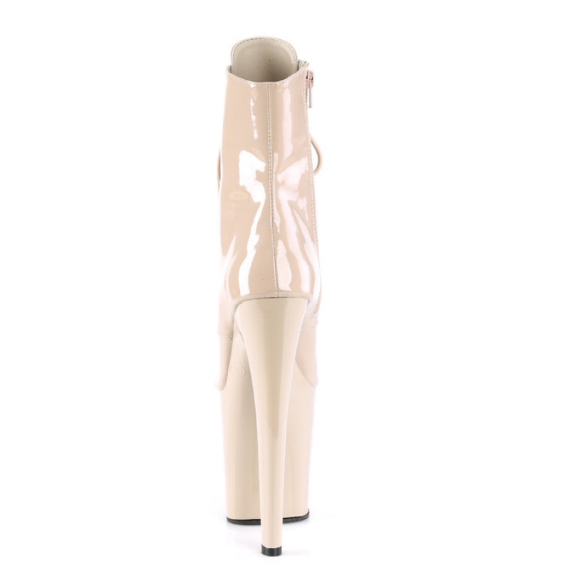 Pleaser Xtreme-1021 Støvler Dame Beige | 931-HNDKLV