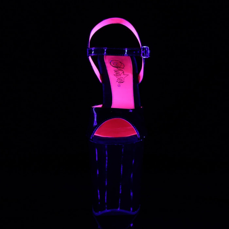 Pleaser Xtreme-809TT Sandaler Dame Rosa Svarte | 480-YXSJBW